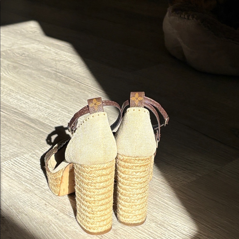 Louis Vuitton Espadrille Wedge Sandals - Picture 8 of 10
